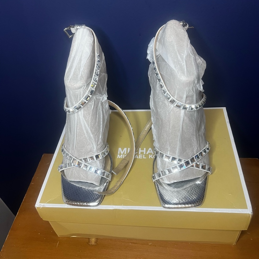 Michael Kors Silver Strappy Women's Heels